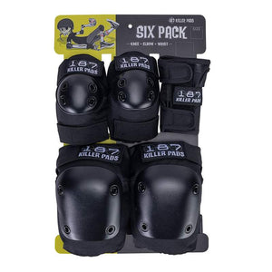 187 Killer Pads JR Six Pack Black